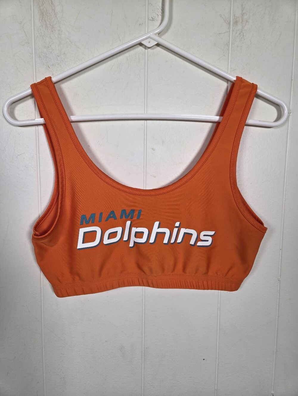 NFL Womens Miami Dolphins Orange Teal Crop Top Size Small